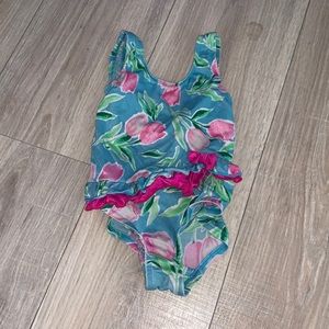 Pacific Connections 3-6 months floral one piece swim suit